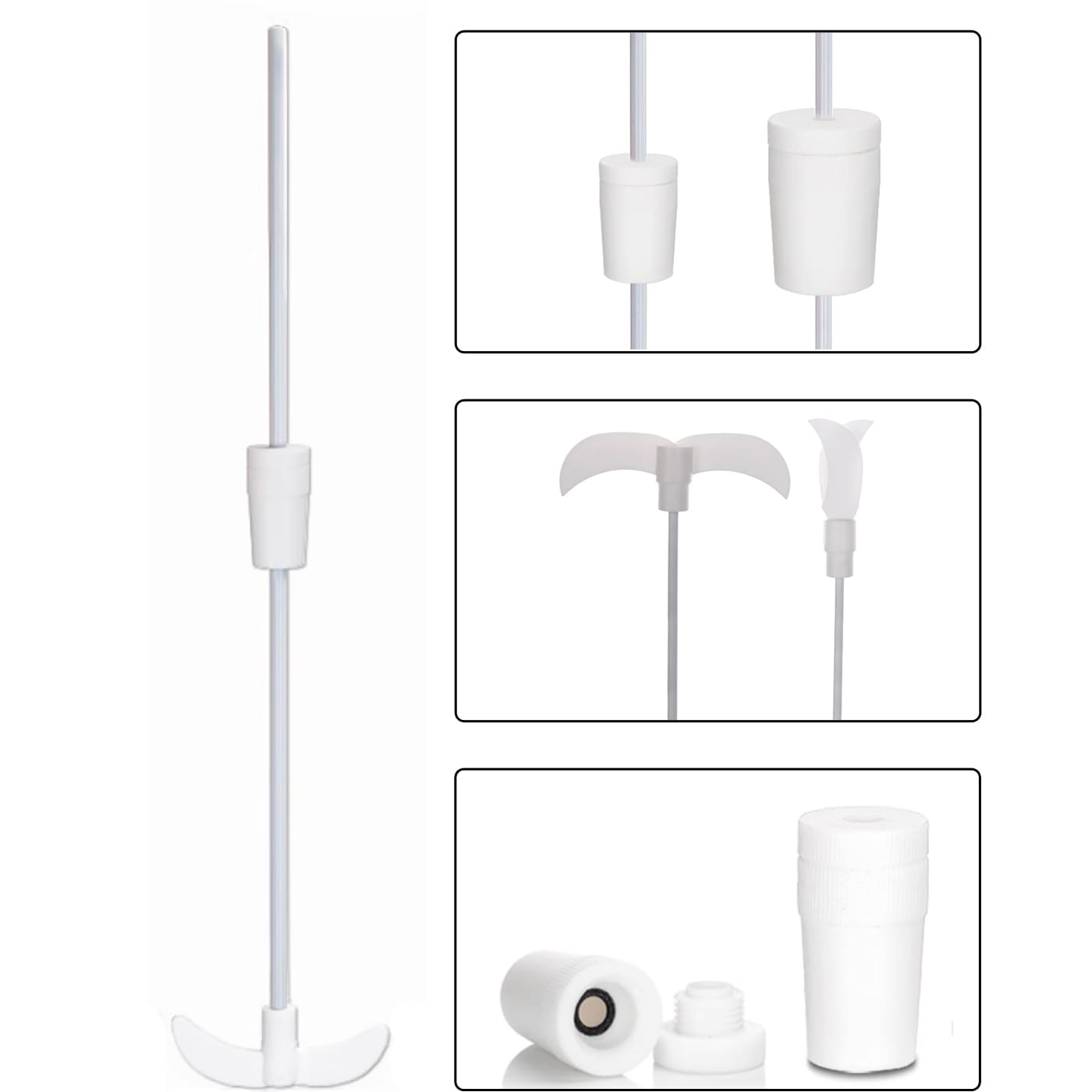Agitatore con barra di miscelazione in PTFE Asta di agitazione in PTFE con tappo, resistente alle alte temperature e agli acidi, non adesiva, for uso di laboratorio