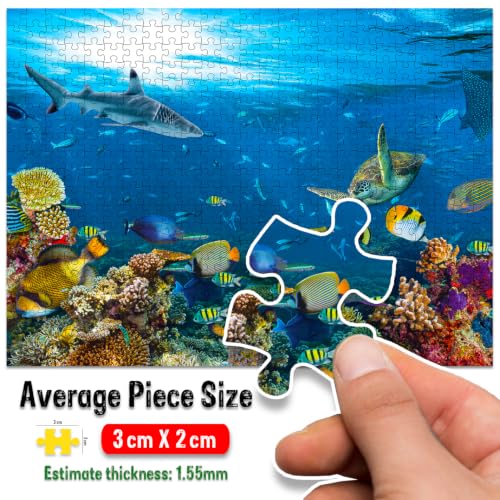 Image of Ocean World Jigsaw Puzzle, 500 Pieces, Underwater Marine Life Theme