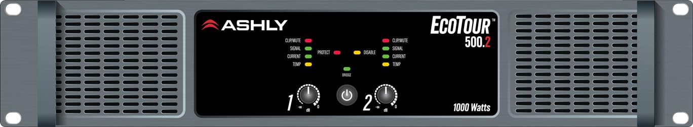 Front panel of the Ashly EcoTour 500.2 ampitanna