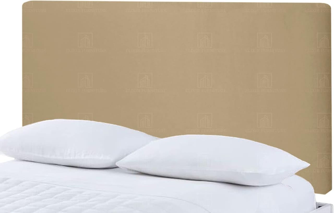 Victoria Plain Headboard Divan Bed Bedroom Decor Hotel Furniture Plush Velvet Fabric (Coffee, 4ft6 Double)