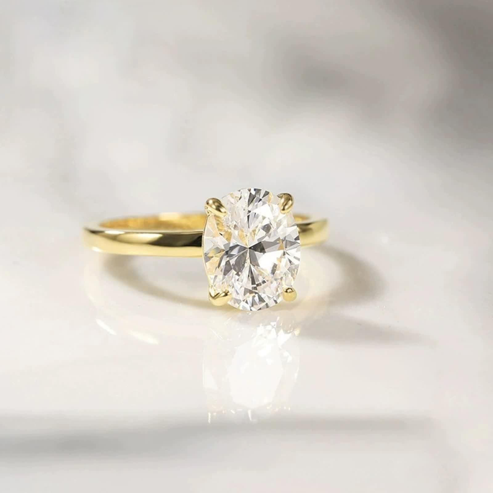 Anello di fidanzamento da donna in argento 925 e oro, misura 60 (19,1