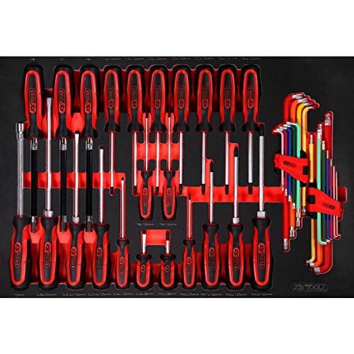 KS Tools 810.7397 PERFORMANCEplus Werkstattwagen P10 mit 8 Schubladen, bestückt mit 397 Werkzeugen in 7 Einlagen für 7 Schubladen, 853 x 1026 x 527 mm – Bild 6