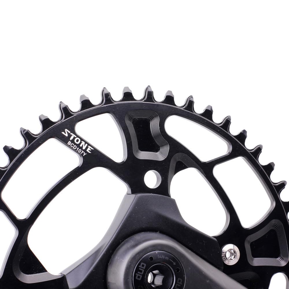 Stone Round/Oval Single Plate 107 BCD Compatible with SRAM Force AXS Gravel Road Road CNC Aluminum 7075-T651 4 Arms 38T - Image 4