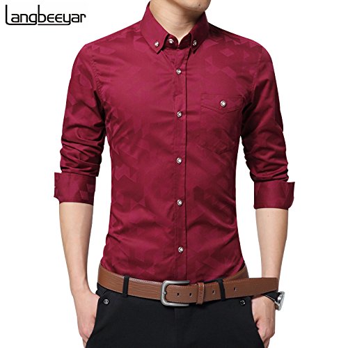 Men Shirts Long Sleeve Casual Shirts 