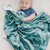 Promistill Ships Next Day-Personalized Baby Blanket for Boys Girls, Flannel Throw Blanket,Swaddles for Newborns,Customized Gifts for Baby,Toddlers, Kids