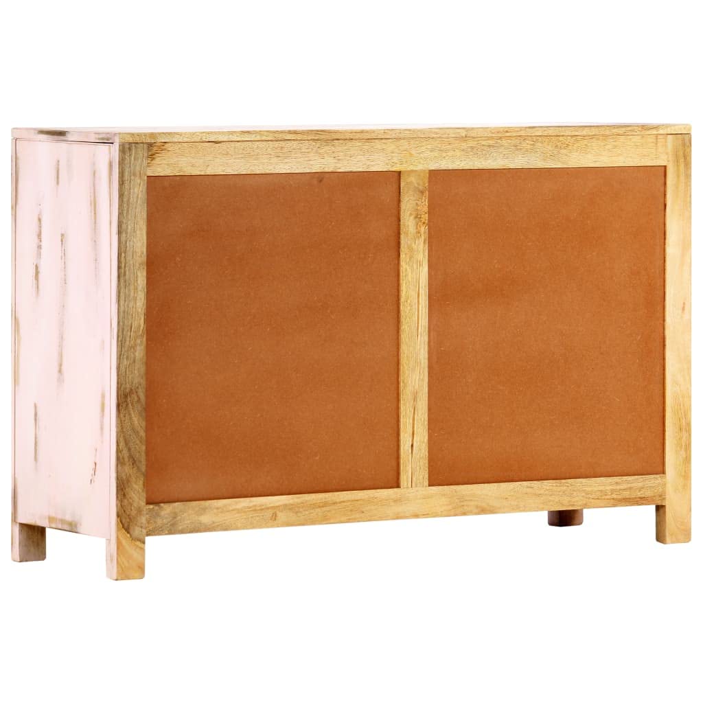 Kredens jasnoróżowy, 110 × 35 × 70 cm, lite drewno mango, komoda na korytarz, szafka na komody, szafka na pranie do sypialni