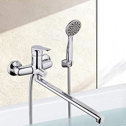 Mitigeur de salle de bains à long bec avec pomme de douche efficace