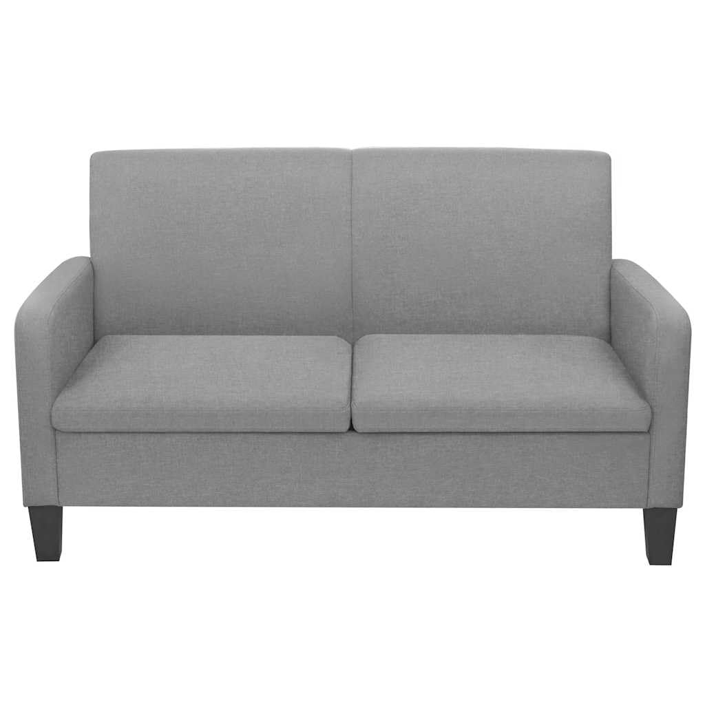 Sofá de 2 plazas, color gris claro, tapizado, 135 x 65 x 76 cm