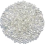 Sea Glass Stones - White Clear Glass Pebbles Gemstones - Perfect for Aquarium Rocks, Fish Tank Gravel, Vase Fillers, DIY Crafts, and Home Decor (0.9LB/14oz)
