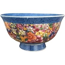 HEAGER Ceramic bowl,soup bowl, Soup Bowl13cm Chinese Famille Rose Porcelain Colored Flower Decorate Bowl