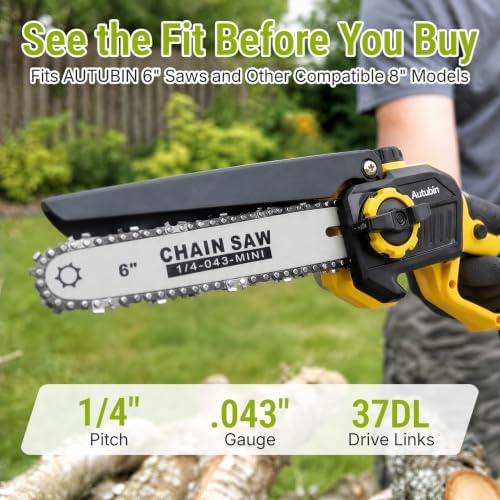 Autubin 6 Inch Chainsaw Chain, 1/4" Pitch, .043" Gauge, 37 Drive Links — view 6