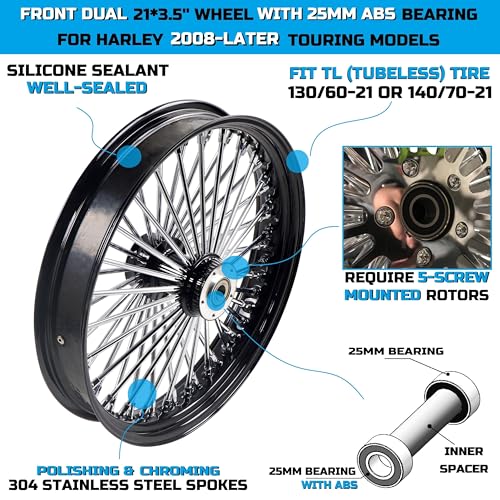 Roue avant 52 rayons FATFLEX contre les vibrations de votre Harley Touring - 4