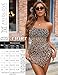 Avidlove Womens Mesh Dress Bodycon Mini Lingerie Dress Backless Tube Ruched Slit Clubwear Outfits Leopard Print S