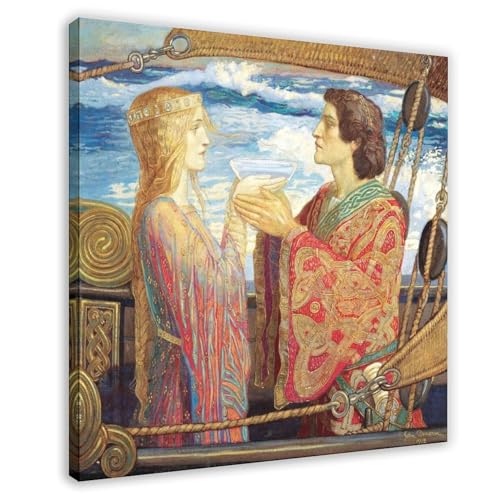 Tristan et Isolde par John Duncan : impression sur toile en cadre 61x61 cm