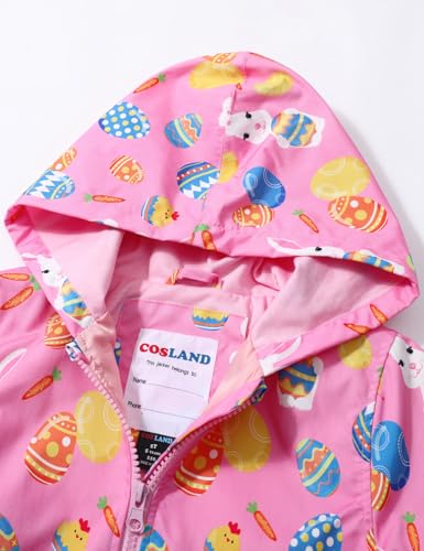 Image of COSLAND Toddler Boys Girls Rain Jacket Waterproof Hooded Raincoat, 2-5T