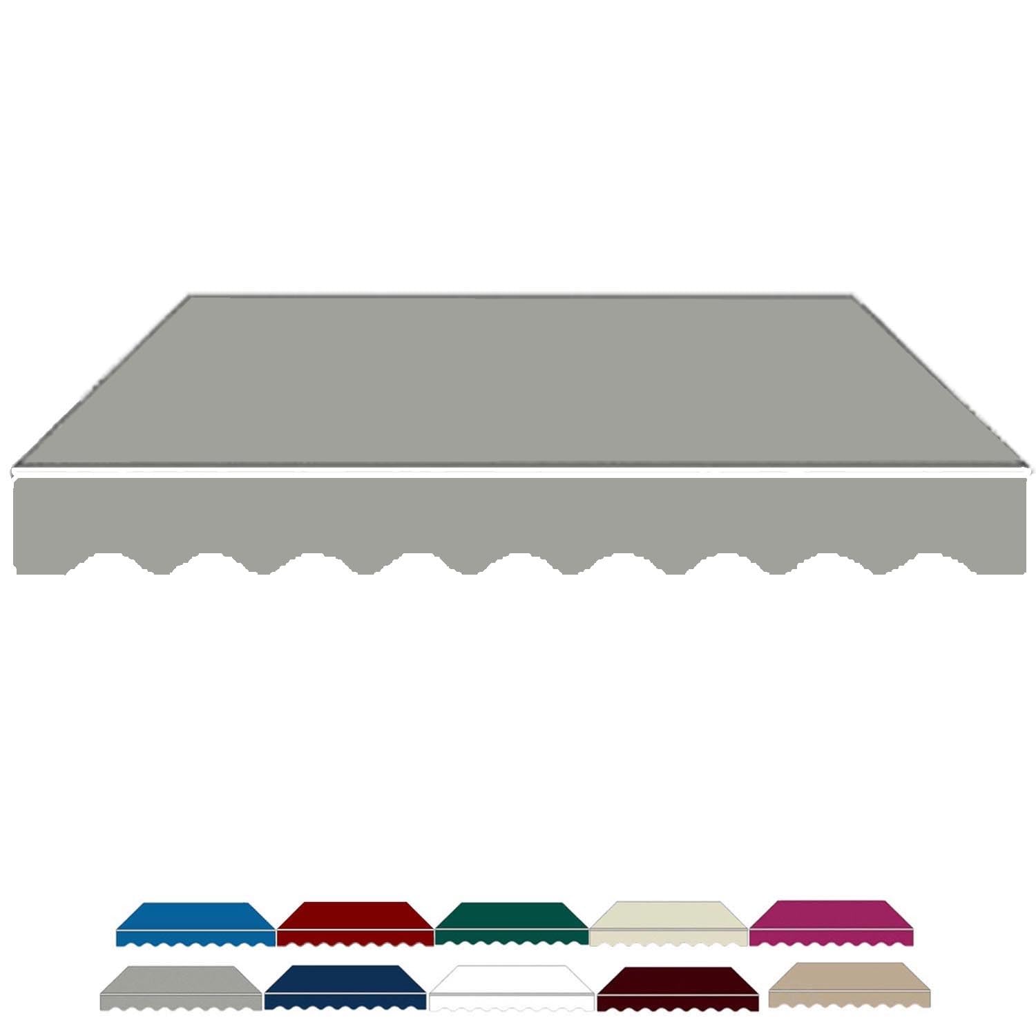Store Banne en Polyester Tissu De Rechange Toit D'auvent Toile De Remplacement pour Balcon 300x150cm, 400x150cm, 500x150cm, 300x200cm, 400x200cm, 500x200cm 10 Couleurs(Grey,300x150cm)