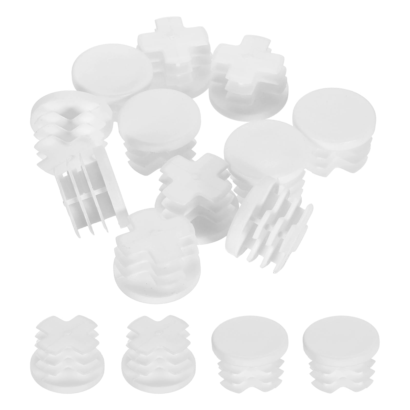 sourcing map 24Pcs 1"(25.4mm) Plastic Hole Plug, Round Tubing Inserts, Furniture End Cap Protection Glide for Chair Sofa Table Shelf, White
