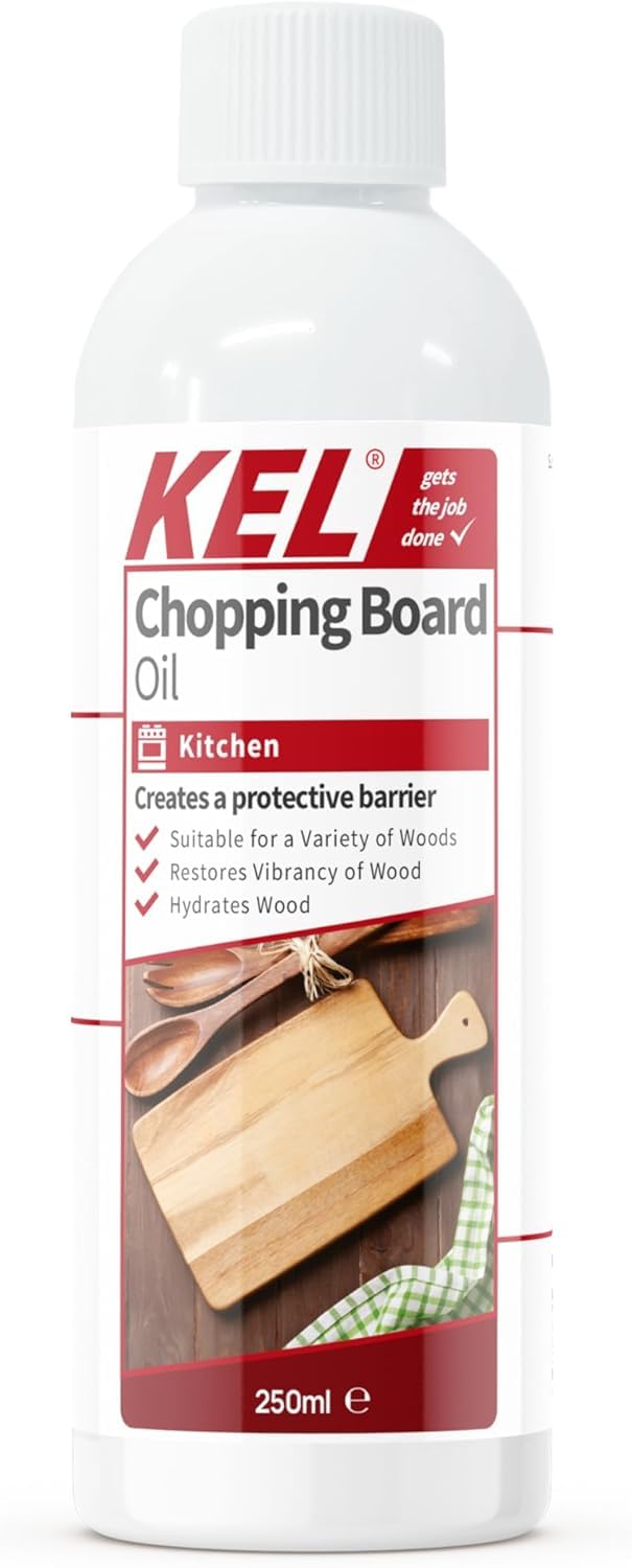 KEL - Chopping Board Oil - Premium Grade Mineral Oil to Protect and Restore Wood Cutting Boards, Butcher Blocks and Countertops - 250ml