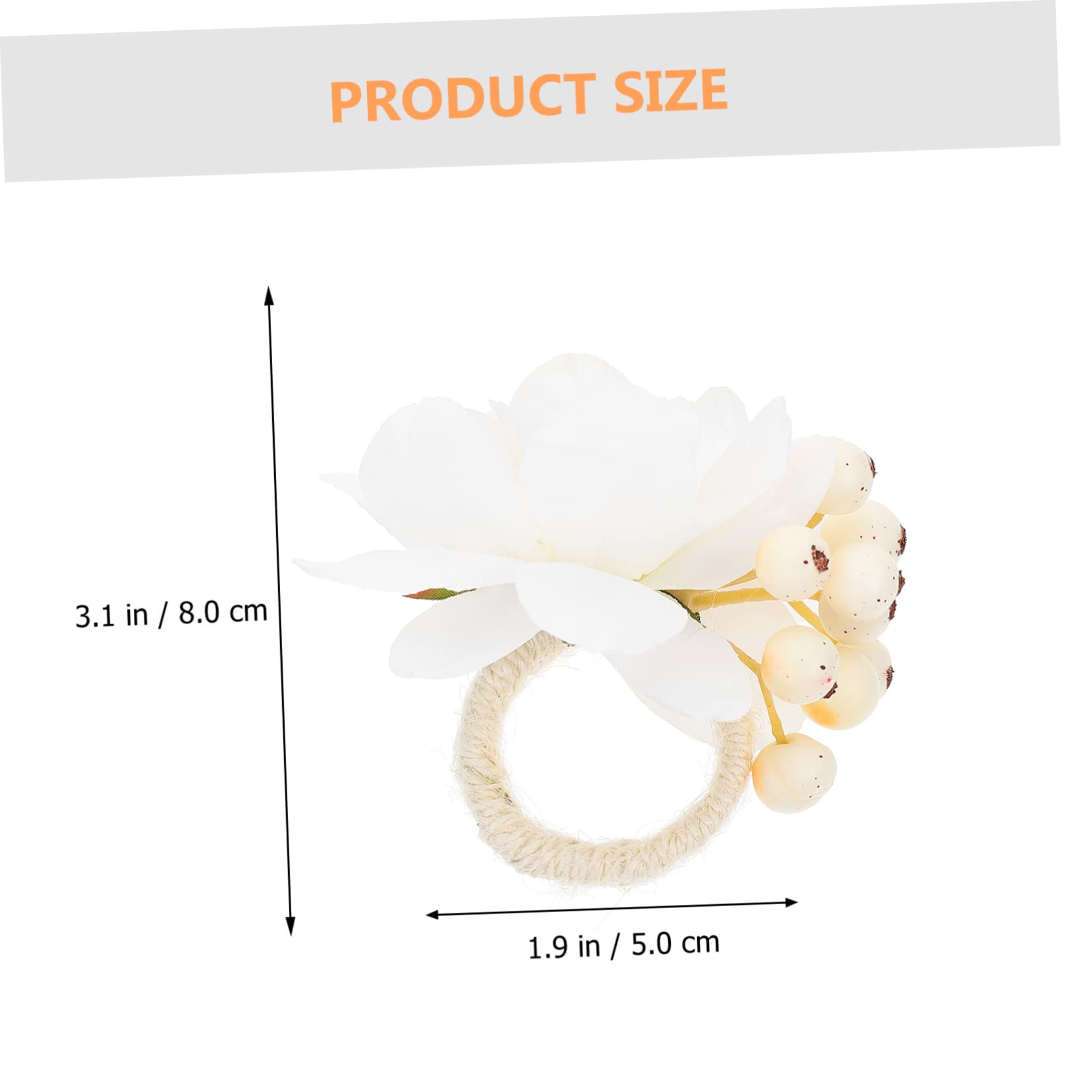 IMIKEYA 5 Juegos Servilletero Decoraciones De Boda para Ceremonia Anillo De Servilleta De Flores Decoração Casa Decoración Casa Anillo De Servilleta De Mesa De Comedor Beige 6 Piezas * 5