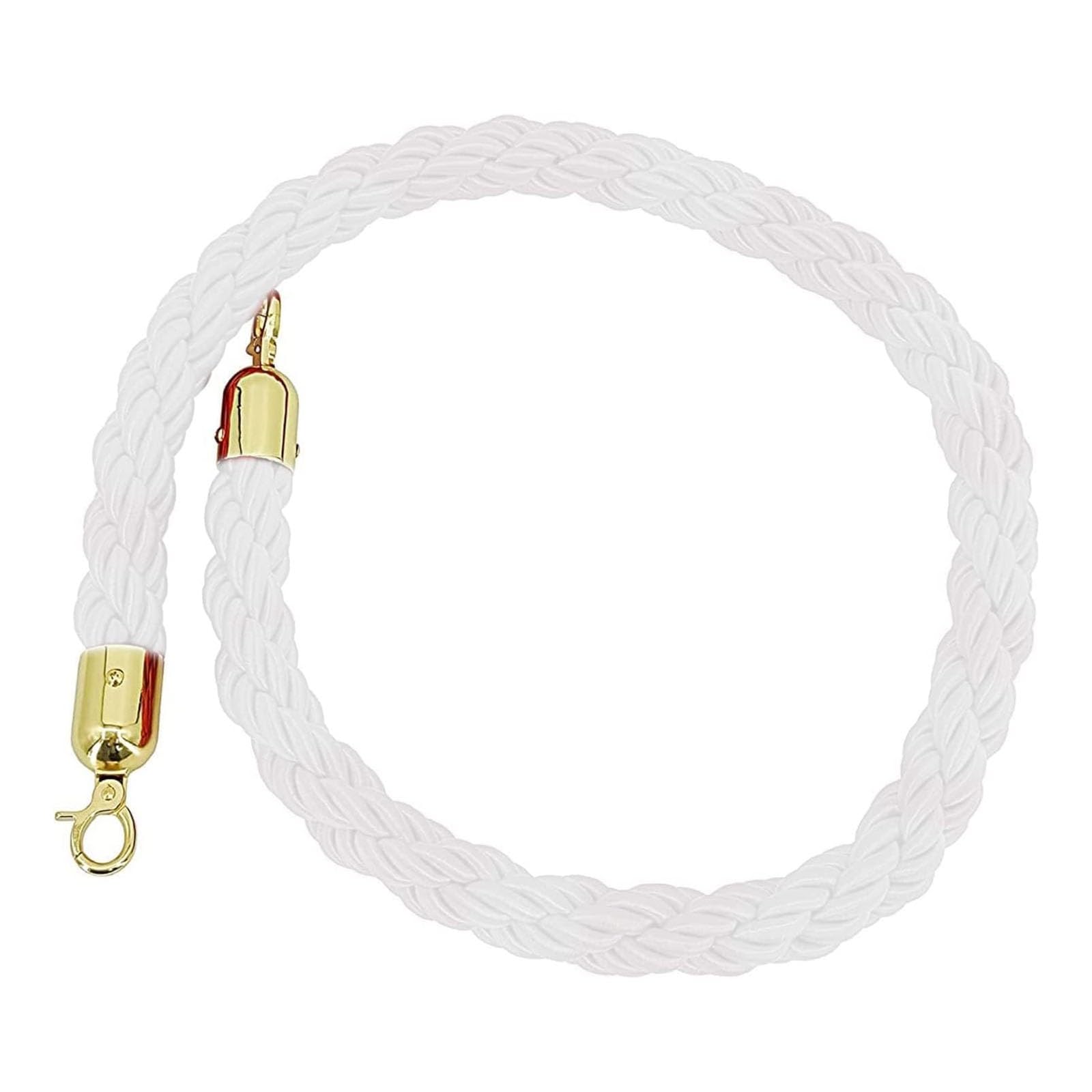 Ghkryd White Barrier Rope, Vip Stanchion Hemp Braided Rope, Hotel/Concerts/Theater/Car Shows Twisted(,1.2M/4Ft/47Inch)