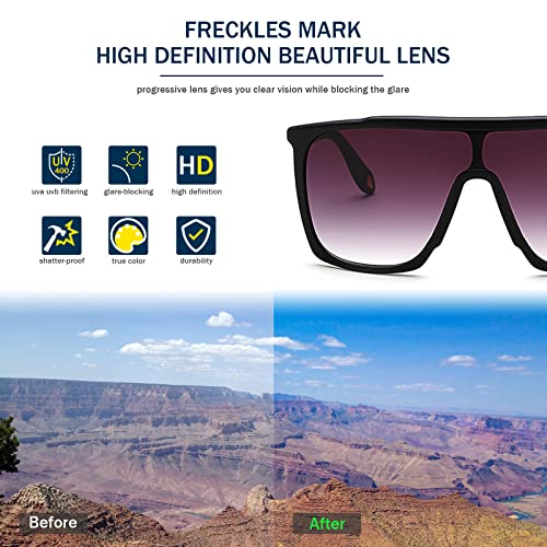 Freckles Mark Vintage Retro Oversized 70s Sunglasses for Men Women Shield Disco Glasses3