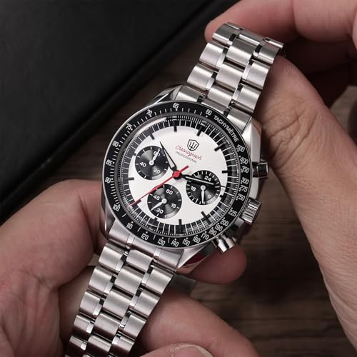 Image of watchdives WD1863 Men Chronograph Watch Japan VK63 Quartz Sports Watches 40mm Bubble Sapphire Crystal Wristwatch 100M Dive Watch
