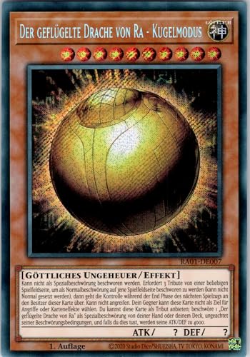 Der geflügelte Drache von Ra - Kugelmodus - RA01-DE007 - Secret Rare - 1. Auflage - Deutsch - Yugioh - 25th Anniversary Rarity Collection - mit RC-Fieldcenter