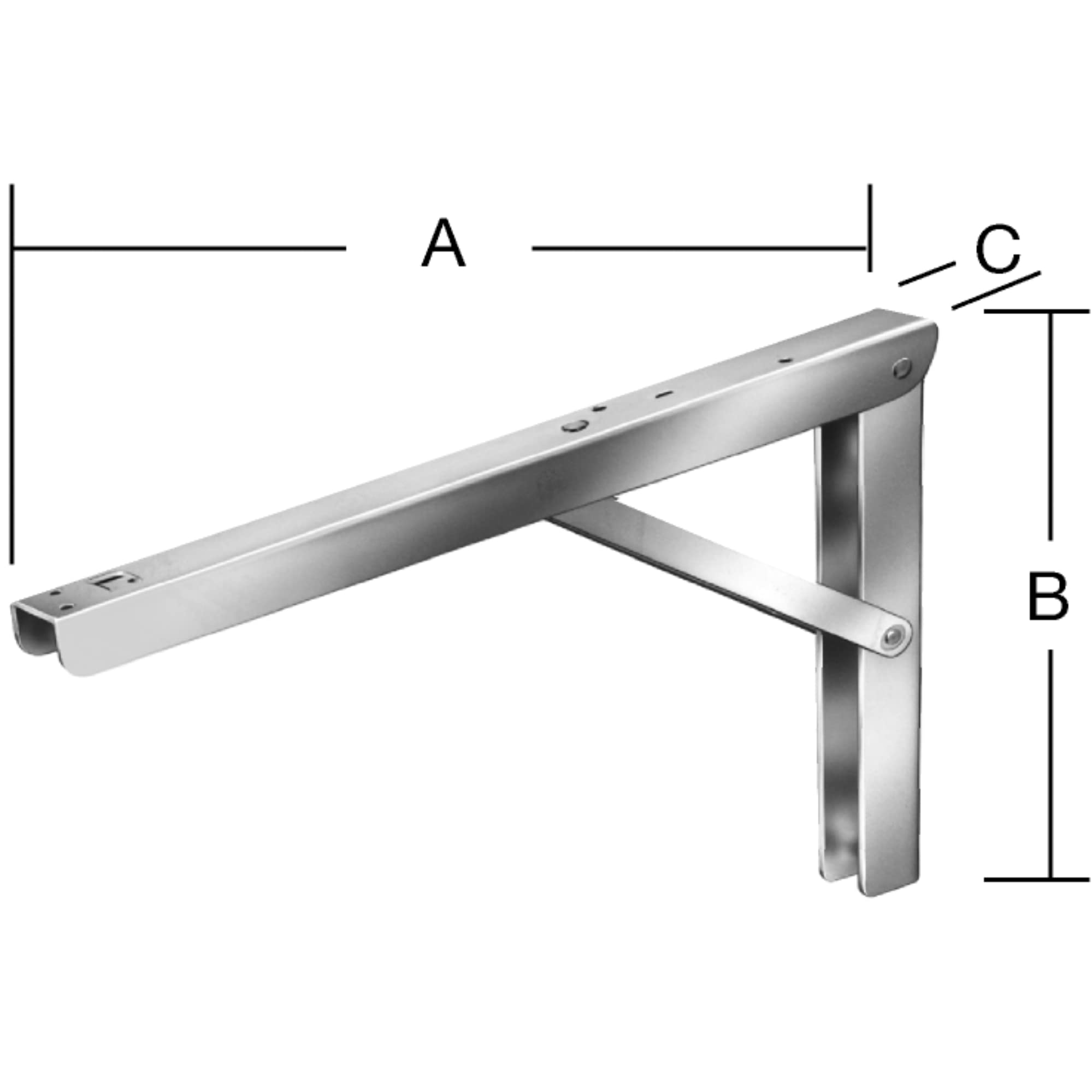 HAUS & DACH Multiline Klappträger Regalträger Regalhalter Konsole für Regalbretter Regal-Winkel verstellbar (300 x 200 x 30 mm, Edelstahl)