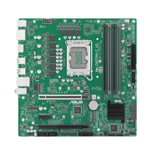 Image of ASUS Pro Q870M-C V2-CSM Intel Q870 Micro-ATX (mATX) Commercial CSM Motherboard, Intel vPro, AI PC Ready, PCIe 5.0, DDR5, DIMM Fit, DP, HDMI, 1G LAN, USB Type-C, 2X M.2, ASUS Control Center Express