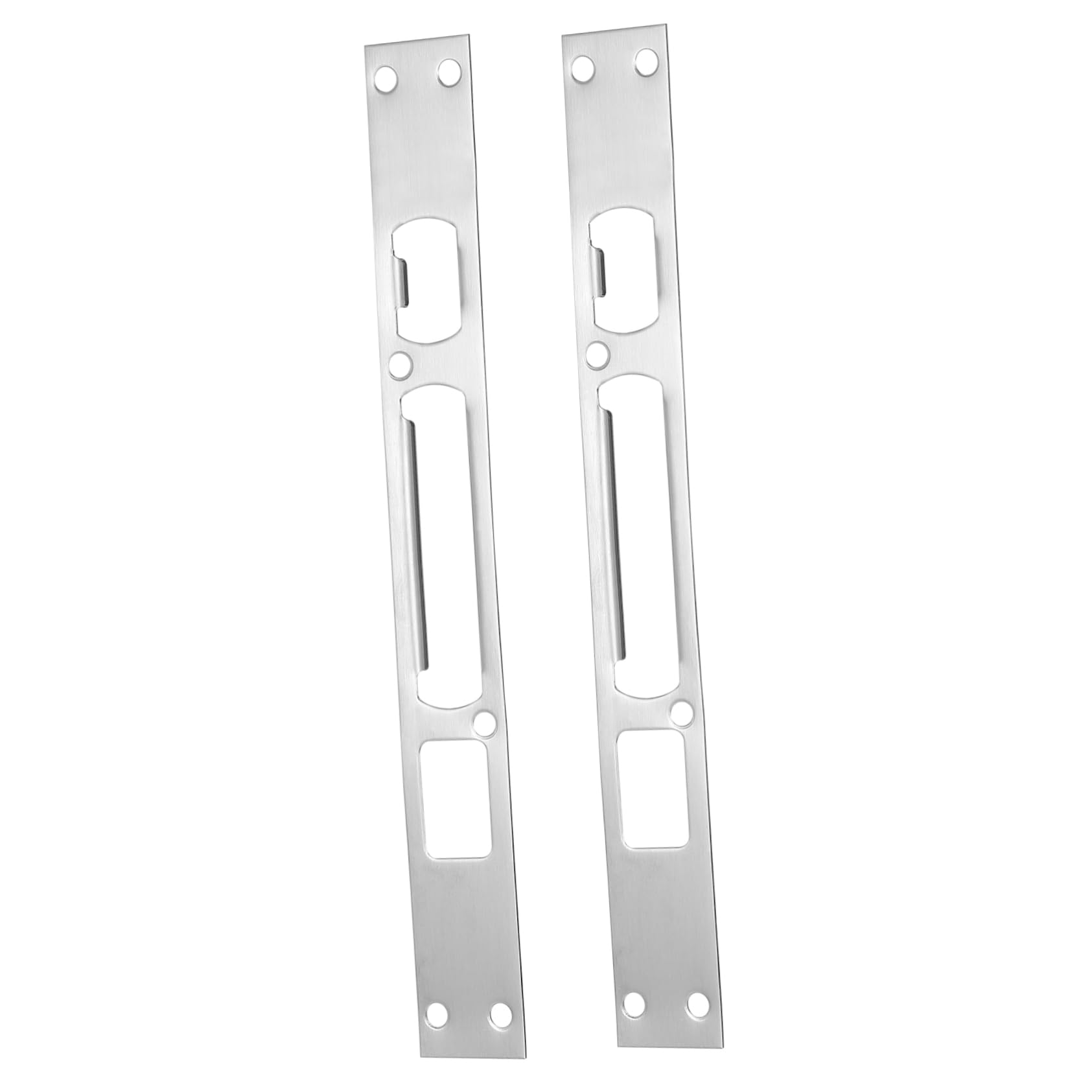 VILLCASE 9 Ensembles Plaque De Renfort Pour Pêne Dormant Plaque De Grève Gâches Pour Portes Extérieures Grève De Haute Sécurité Gâche De Porte Longue Acier Inoxydable 2 Pièces * 9