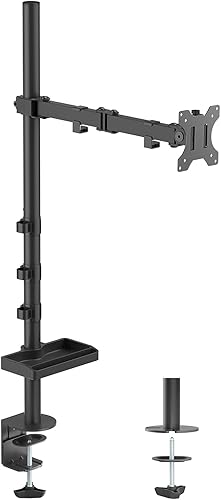 UPGRAVITY Soporte de monitor extra alto con poste de 35 pulgadas, brazo de monitor totalmente ajustable en altura para pantalla de computadora de 13