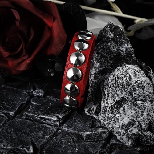 Set de 3 pulseras punk de cuero para hombre y mujer miniatura 2