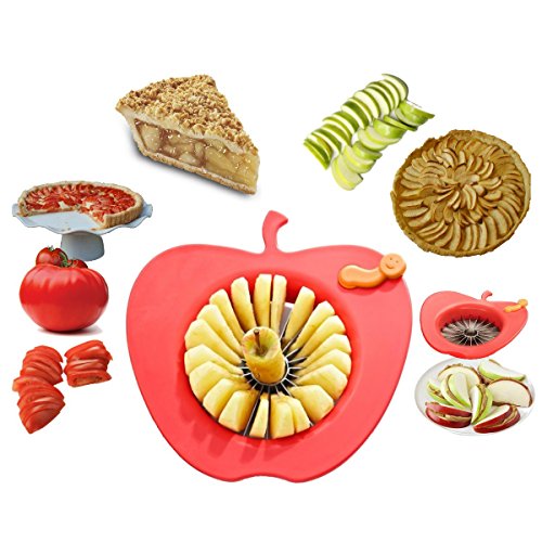 Corer Slicer Peeler and Divider Set Cuts 20 Thin Apple Slices For Kids Onion Slicer for Vegetables Tomato Potato Slicer with Bonus Julienne Peeler Slicer Zester Kitchen Gadgets - Thumbnail 3