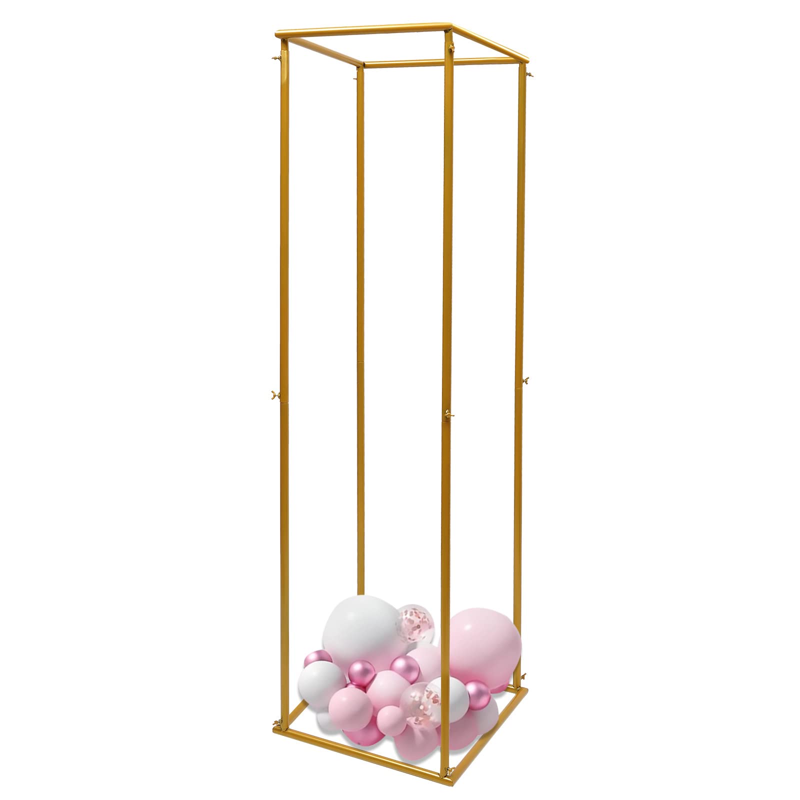 Wedding Flower Stand Wedding Decoration, Gold Flower Stand Metal Floor Stand for Weddings, Party, Home Decor, Living Room, Cafes, Bars, Hotels, 50x50x180cm
