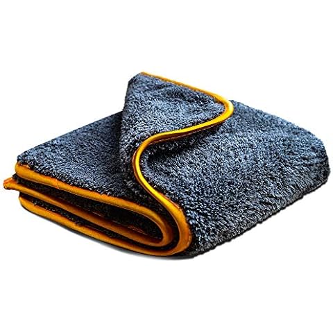 Towelogy® Spootless SP01 Microfibre Car Cloths Twisted Microfibers High Grade GSM1200 Dual Layer Plush Auto Detailing Towels Drying Buffing 40cmx40cm (Orange (1200gsm), Pack Of 1 Towel) Cover