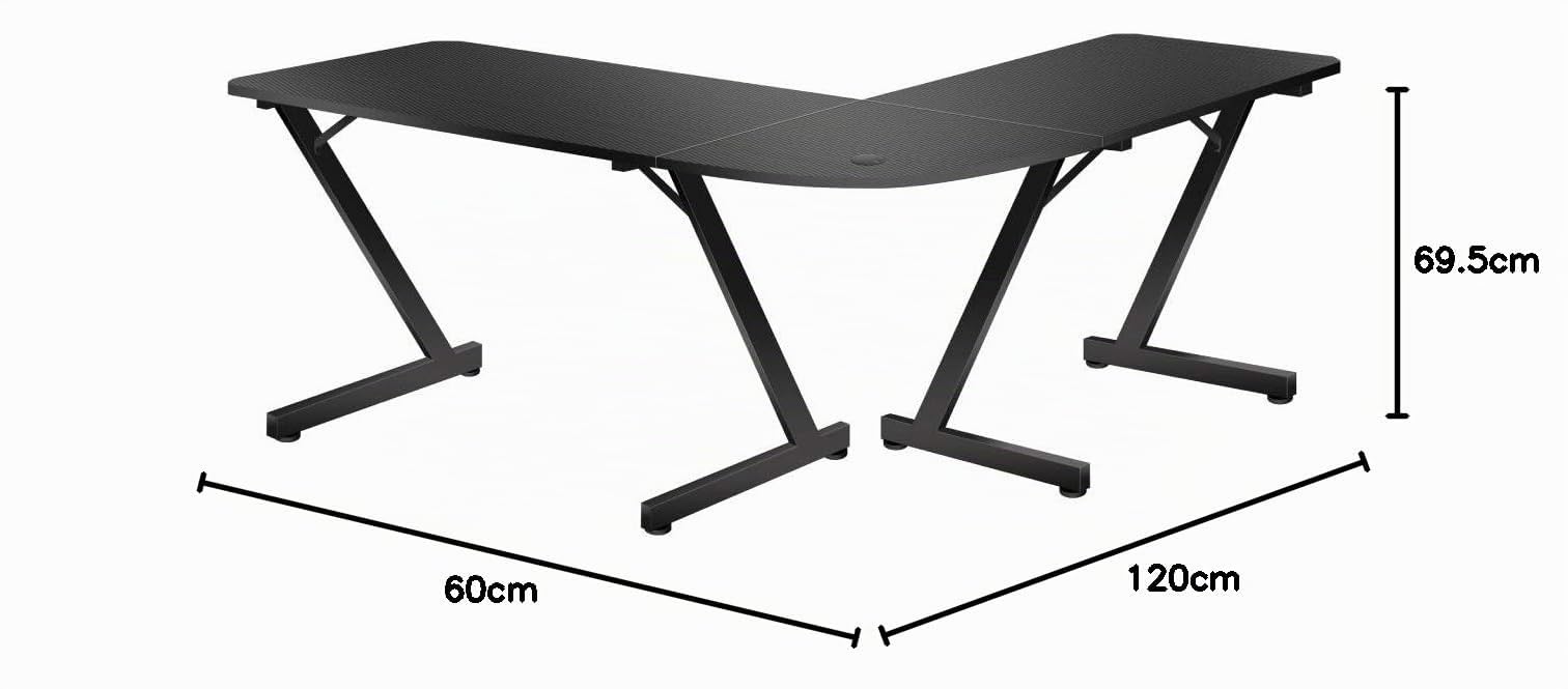 huzaro Hero 7.0, Bureau d'angle, Forme de L, Poste Gamer Plateau en Carbone