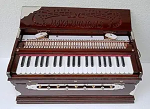 Maya Musical 3 1/2 Octave Professional Quality Standard Harmonium with 2 set of Reeds And 42 Italian Keys Fine Hand Polish Made With Burmateack Wood (MM/SH-PQ/2-1)