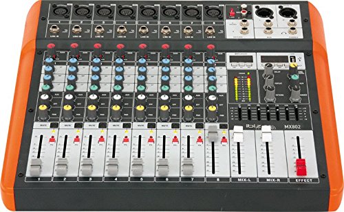 Ibiza MX802 mezclador de 8 canales de música con USB y Bluetooth