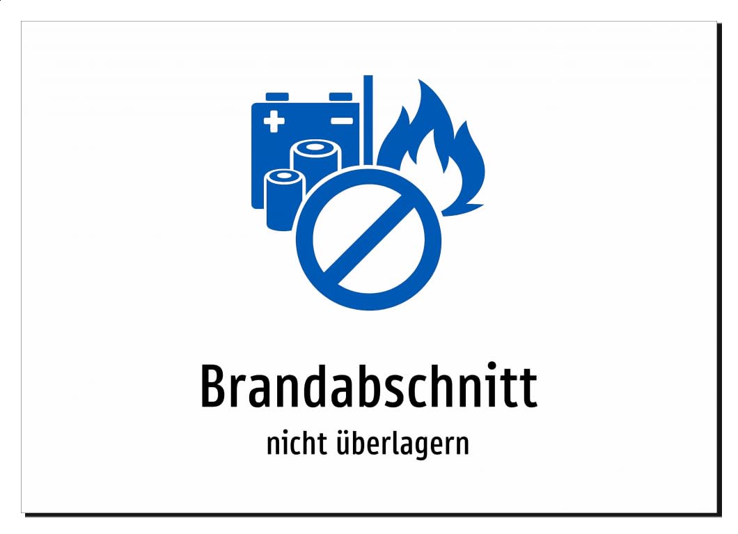 37109-DE-S-07 | Brandabschnitt - nicht überlagern | Aluminiumschild A4, 297 x 210mm | mit Symbolgrafik und Text