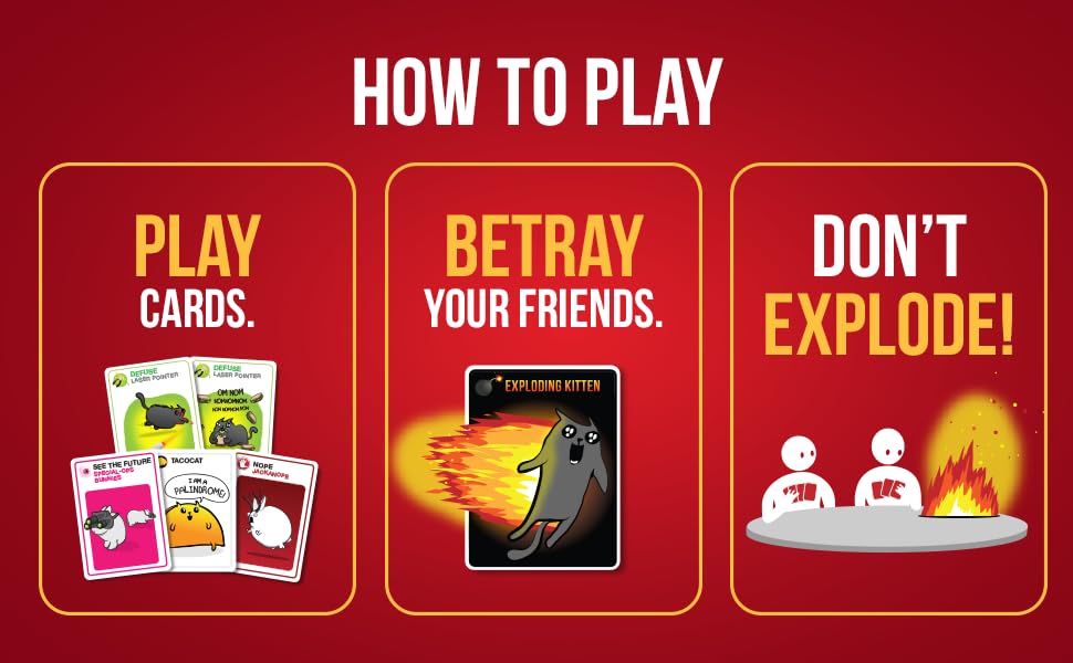 Image of Exploding Kittens Grab and Game, 2-4 Players, Ages 7+, Pocket Version | Pocket-sized Exploding Kittens! Quick to learn, travel-friendly, and great for road trips, parties, and gifting.