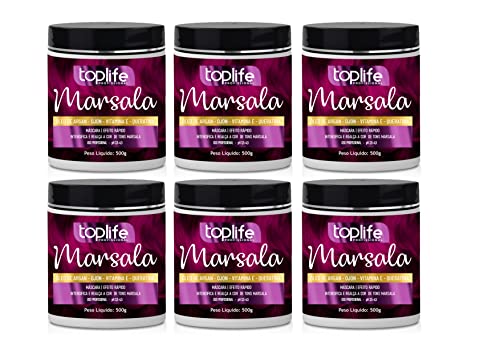 Kit Combo Máscaras Matizadoras Tonalizantes Marsala Toplife 6x500gr