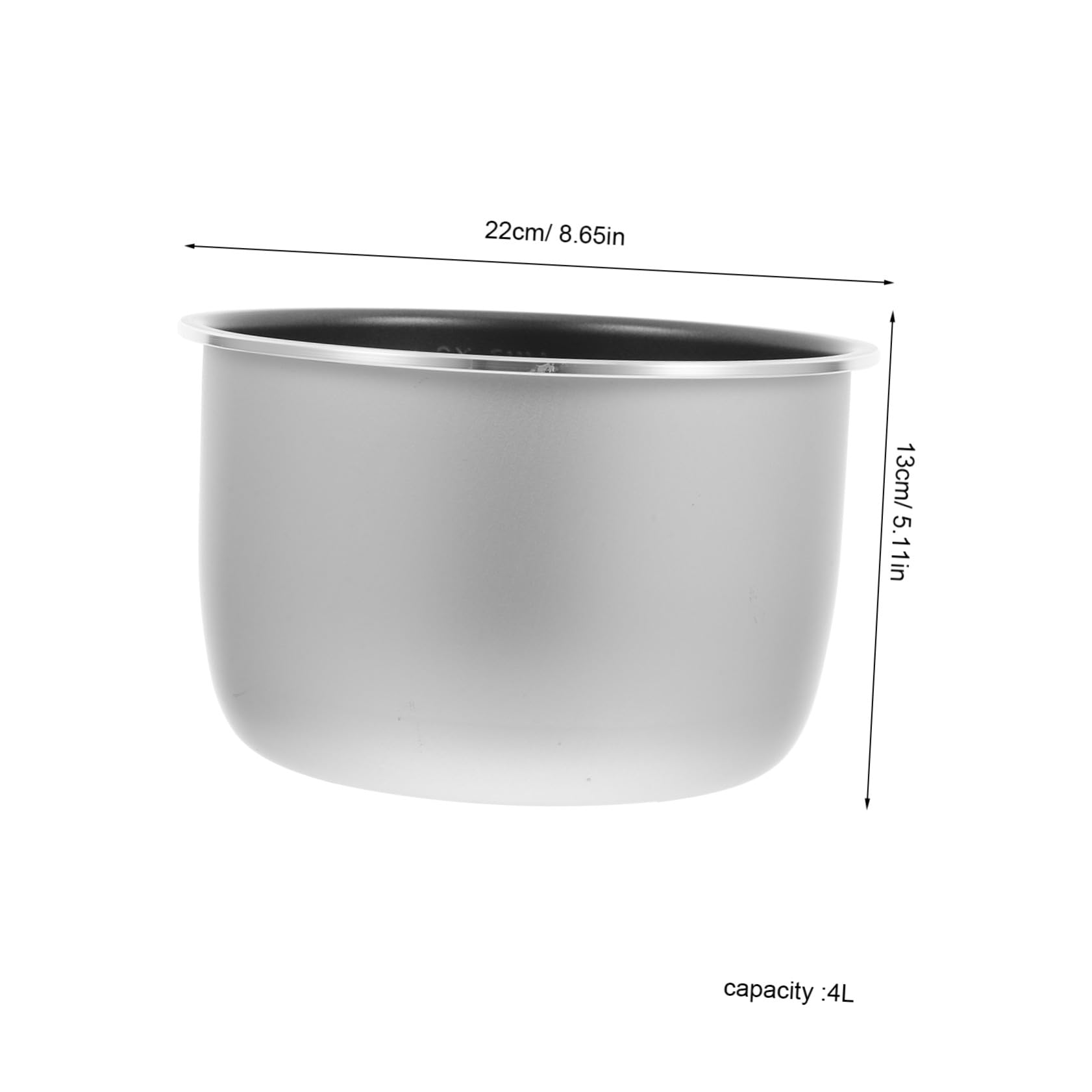 IMIKEYA Olla Interior para Eléctrica Antiadherente de Aluminio | Plata, para Cocción y Cocción Programable, Resistente al Desgaste, Fácil de Limpiar