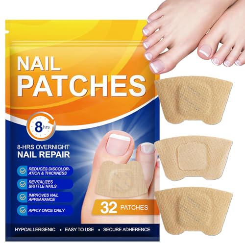 Nail Patches 32 Pcs Toenail Care Patches for Dry Weak & Cracked Nails Deeply Moisturizing Nail Protector and Improve the Appearance for Toenails