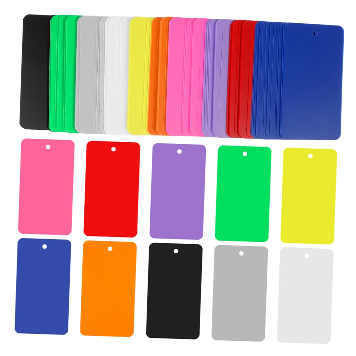 DIYEAH 150pcs Sturdy Frosted PVC Blank Tags Display Tags for Packaging Shipping Luggage Car Parts Item Prepunched Hole