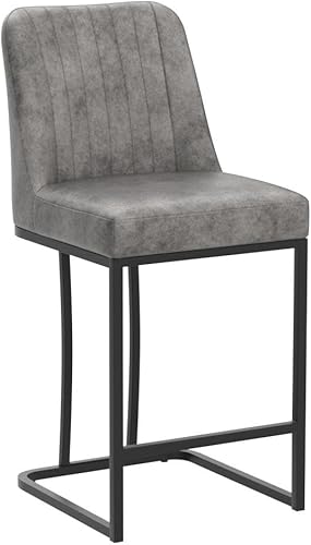 Miniatura 4 de LSSPAID Juego de 2 taburetes de bar de 24.8 pulgadas, modernos taburetes de bar tapizados de tela para mostrador, sillas de isla de cocina con patas