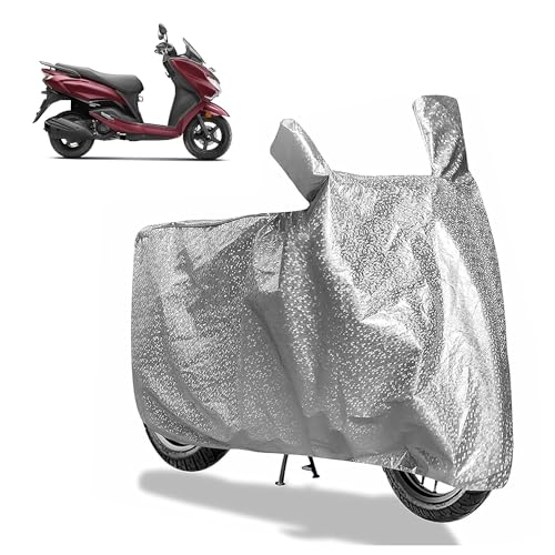 Image of Sulfar Bike Cover for Suzuki Burgman Street 125 (Standard /Ex) | Waterproof, Dustproof & UV Protected | All Weather Two Wheeler Cover (Silver) New 2026 Variants