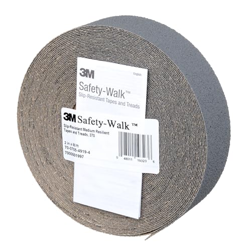 Image of 3M Safety-Walk Slip-Resistant Medium Resilient Tapes & Treads 370, Gray, 2 in x 60 ft, Roll, 2 /Case