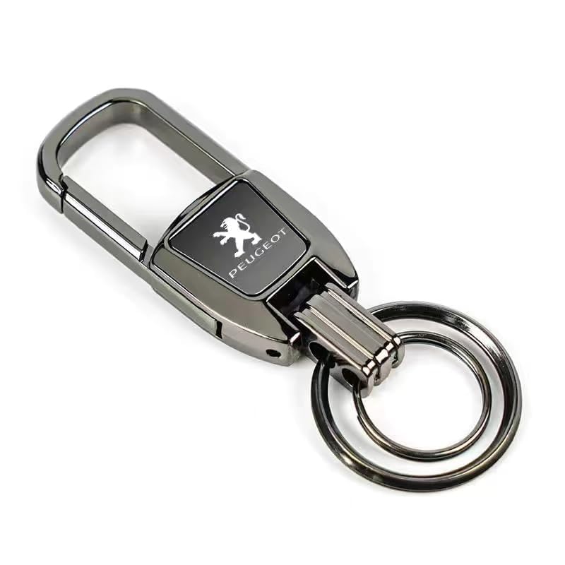 XWMRBD Llavero de Coche para Peugeot 2008 206 207 3008 301 307 308 4008 408 5008 508 607 RCZ, Reemplazo de Llavero de Coche con Logo, Hombre y Mujer Accesorios Personalizado, Regalos Familiares