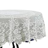 Efavormart 70' Premium Lace Ivory Round Tablecloth