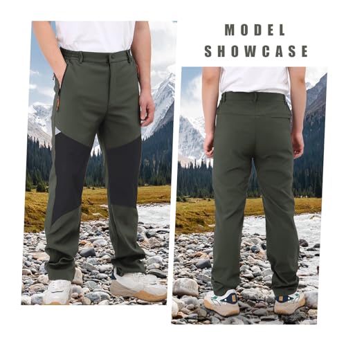 HomKuch Pantalones de Caminata al Aire Libre para Hombres Pantalones tácticos a Prueba de Viento Ligeros Pantalones de Senderismo de Cintura elástica - imagen 2